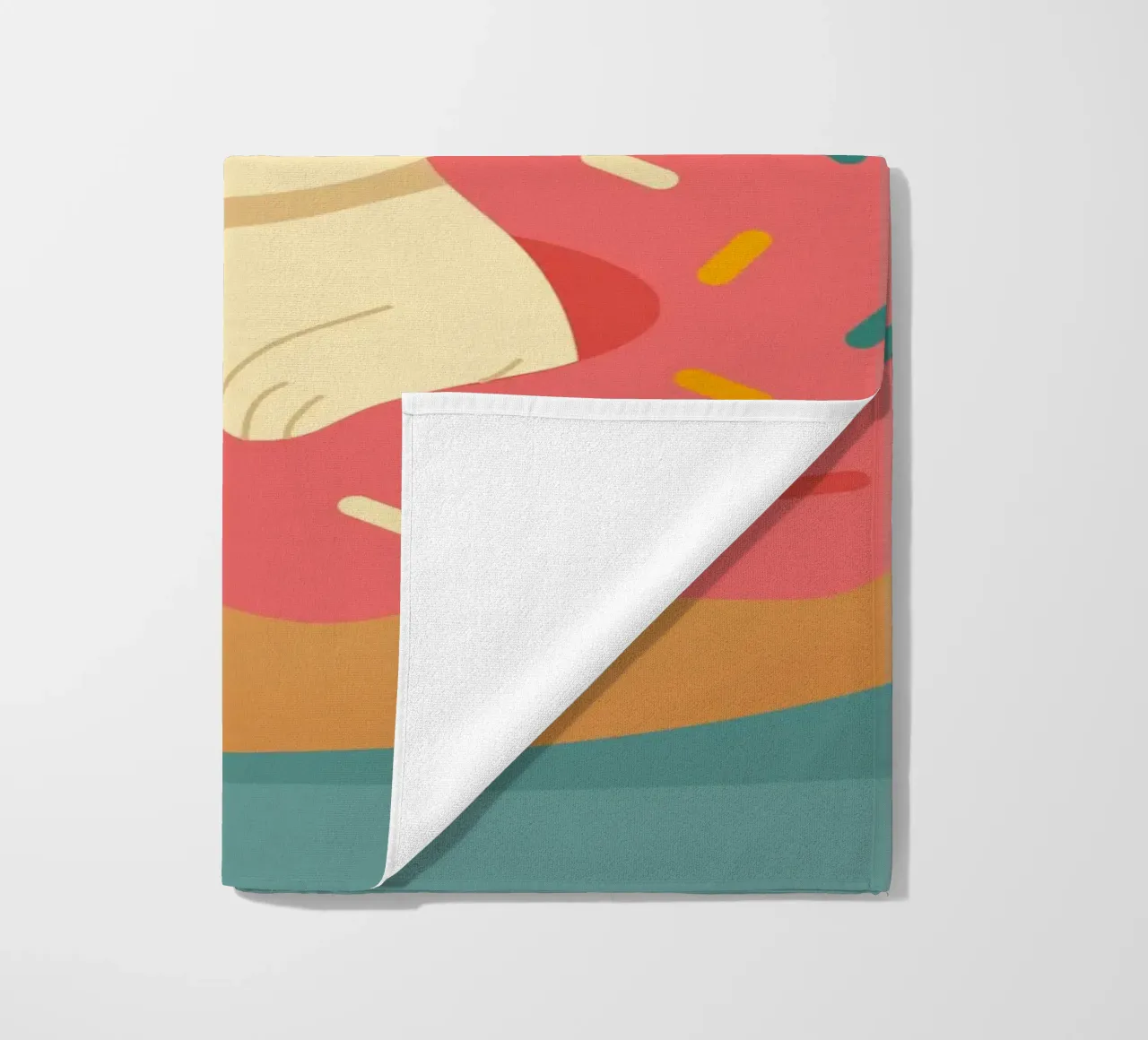 Laughing mouse in a donut - cute good mood motif beach towel by namosh