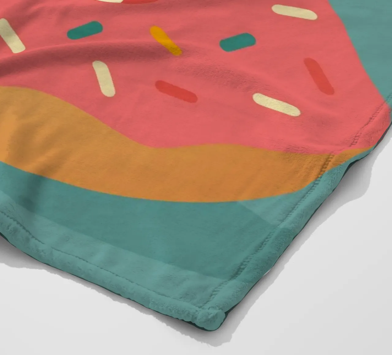 Laughing mouse in a donut - cute good mood motif fleece blanket by namosh