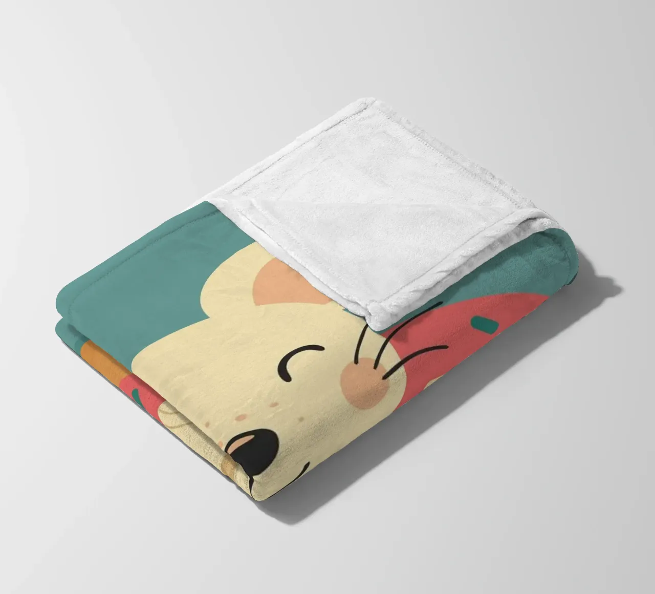 Laughing mouse in a donut - cute good mood motif fleece blanket by namosh