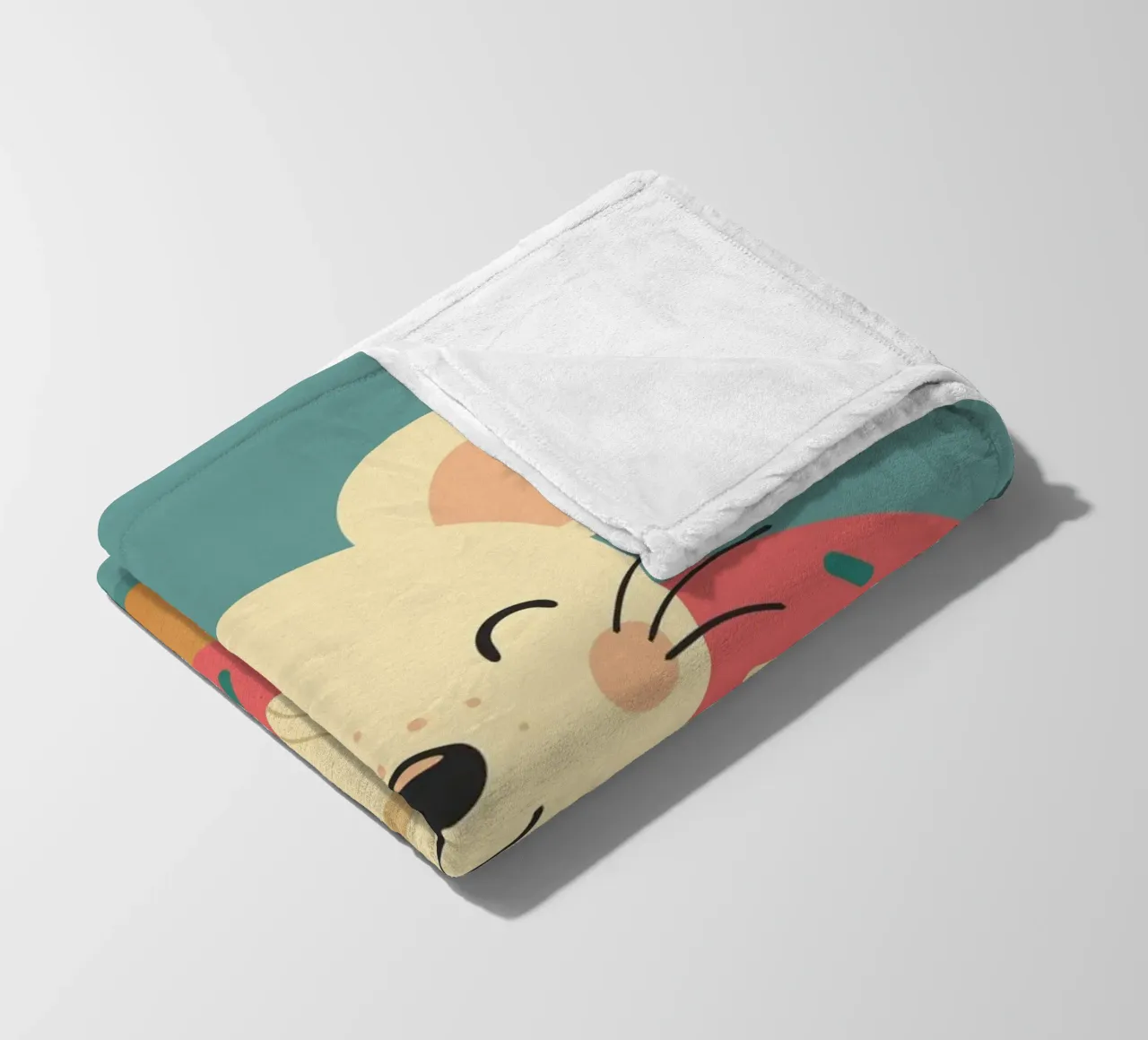 Laughing mouse in a donut - cute good mood motif fleece blanket by namosh