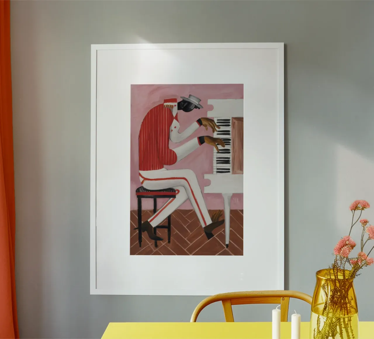 Melody Muscle Twist poster con telaio in legno da Obisidian Brush