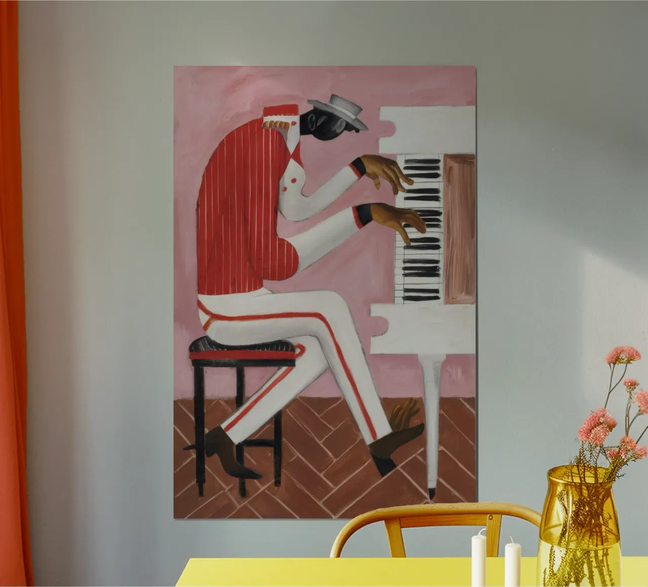 Melody Muscle Twist poster con telaio in legno da Obisidian Brush