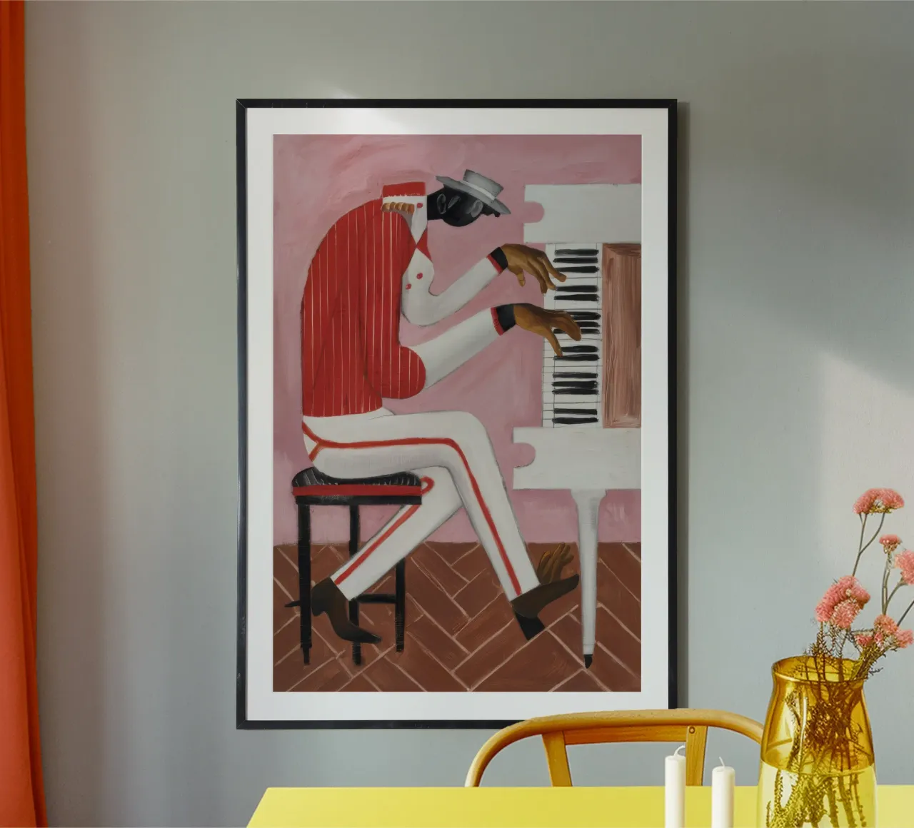 Melody Muscle Twist poster con telaio in legno da Obisidian Brush