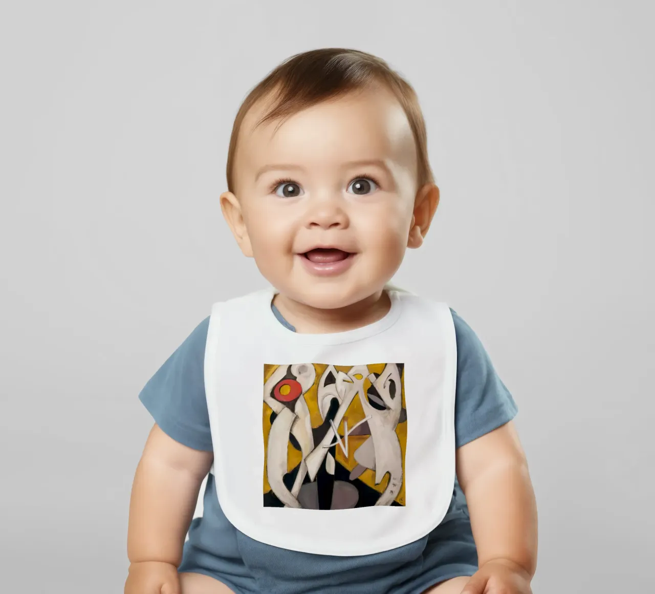 Triangular Pulse Dance baby bib by Obisidian Brush