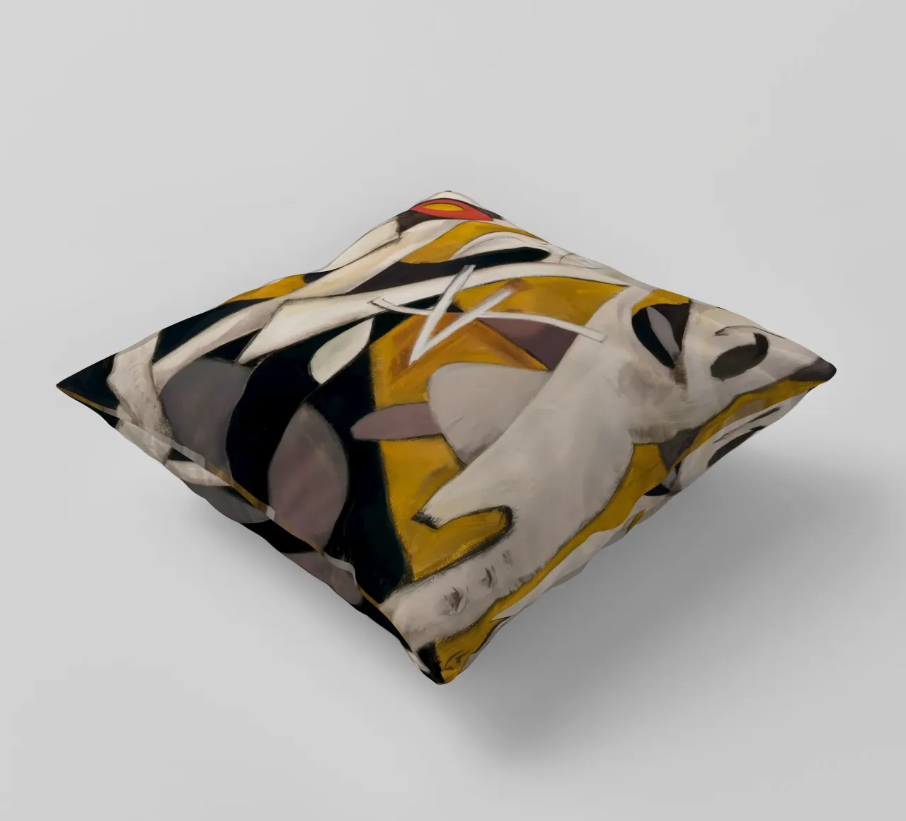 Triangular Pulse Dance decorative cushion by Obisidian Brush