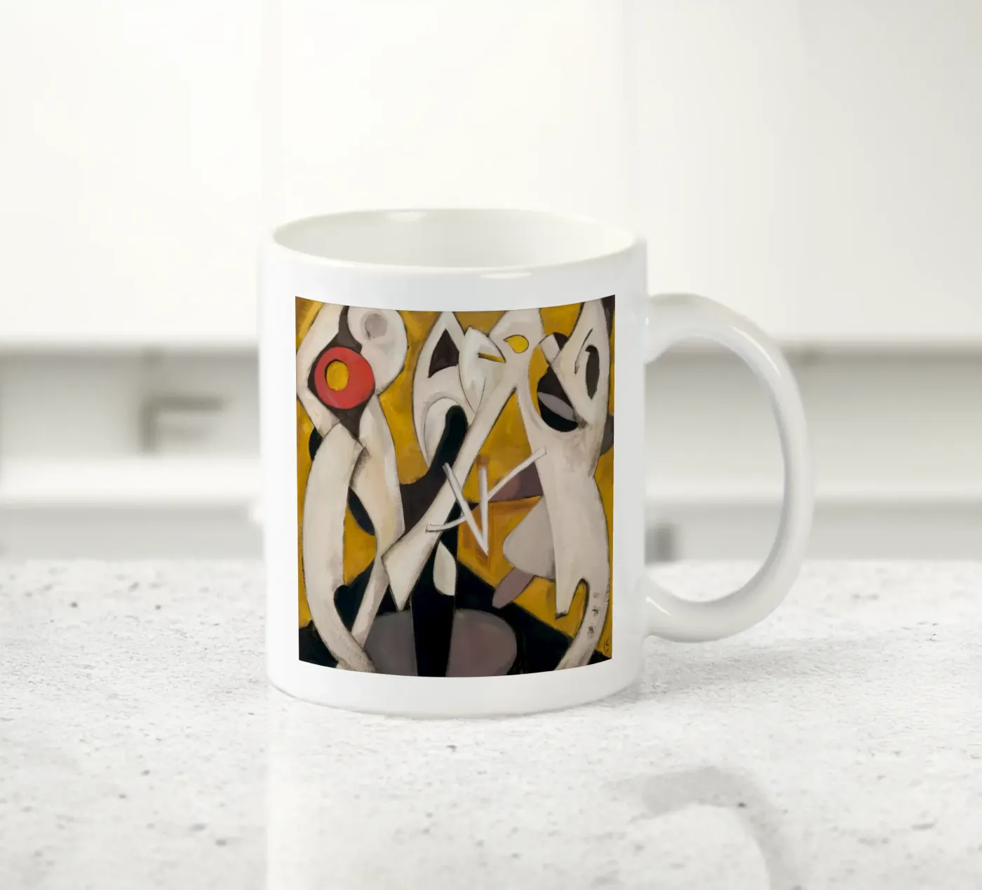 Dreieckiger Impulstanz Keramik Tasse von Obisidian Brush