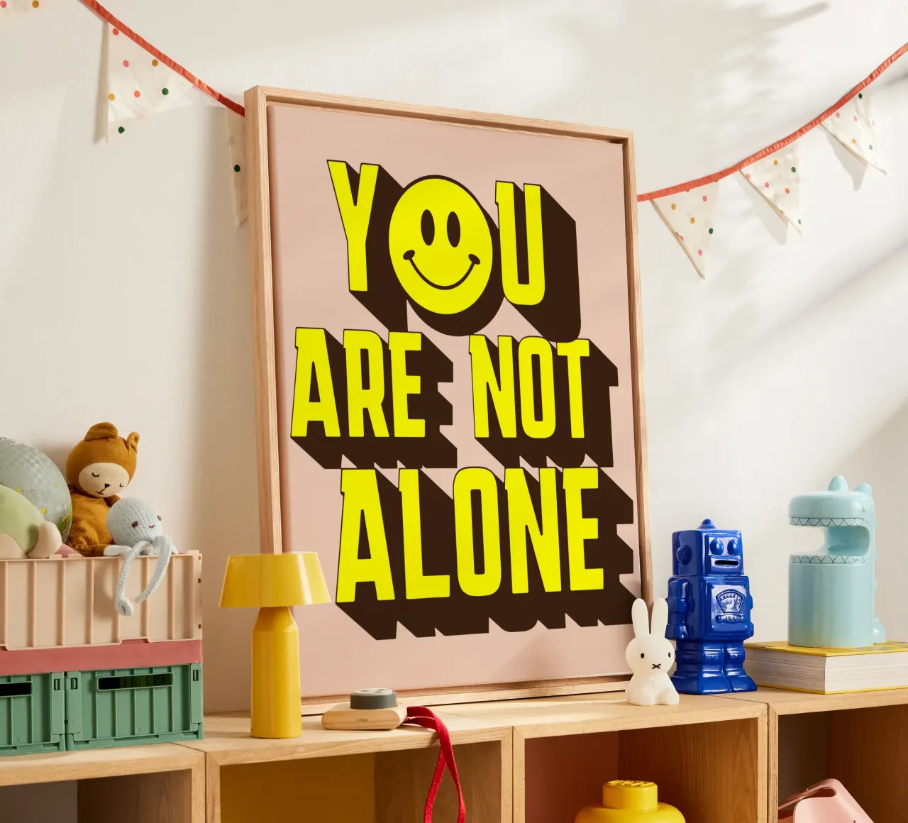 You Are Not Alone canvas with Floater frame by Gunawan Rb