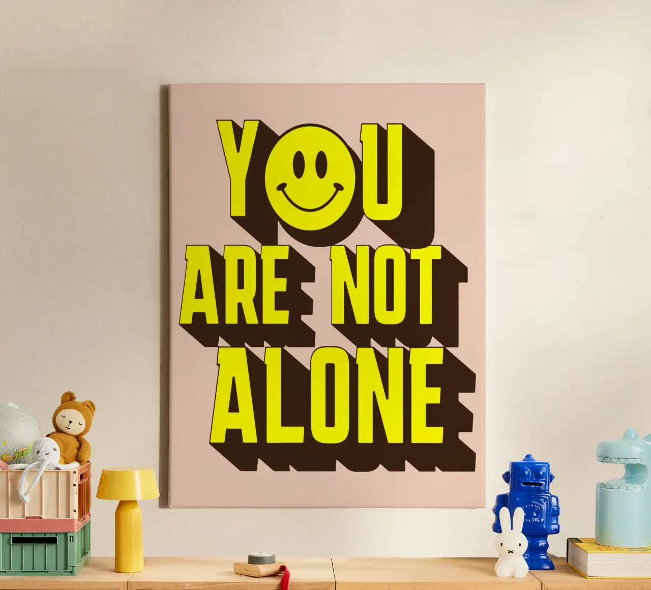 You Are Not Alone canvas with Floater frame by Gunawan Rb