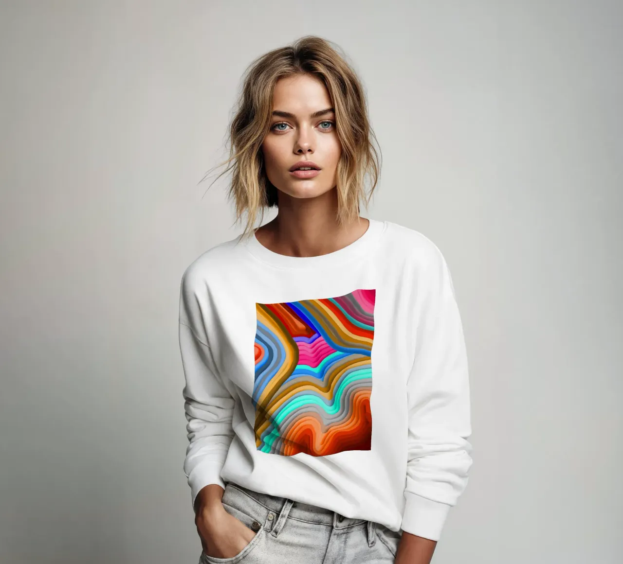 3D Rainbow Gradients Sands colorful abstract felpa da mysteriouscoco