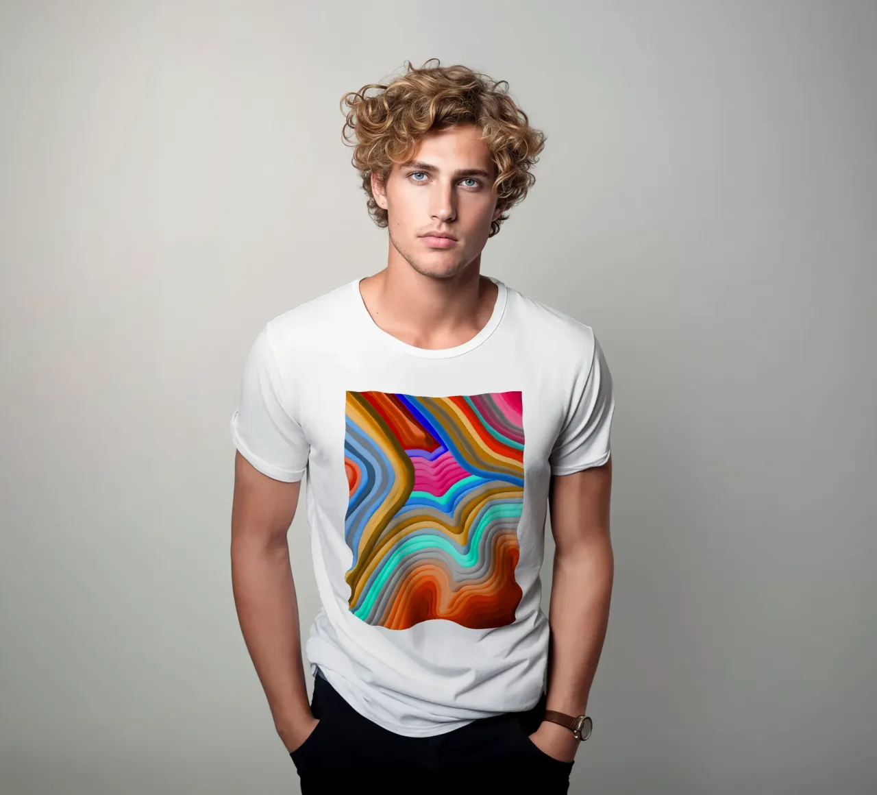 3D Rainbow Gradients Sands colorful abstract t-shirt da mysteriouscoco
