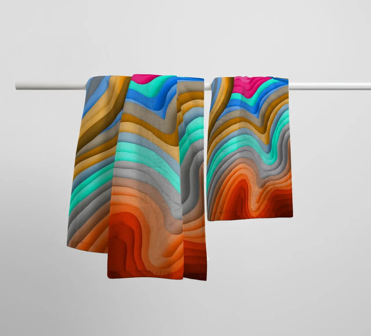 3D Arcobaleno Gradienti Sabbie colorate astratto asciugamano da bagno da mysteriouscoco