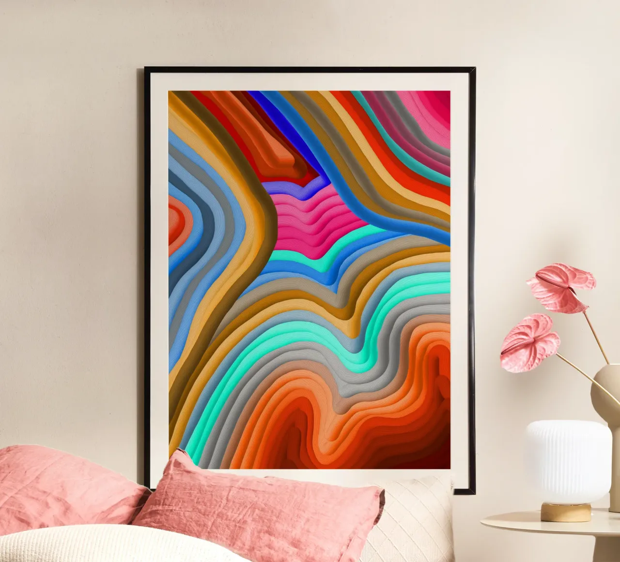 3D Rainbow Gradients Sands colorful abstract poster da mysteriouscoco