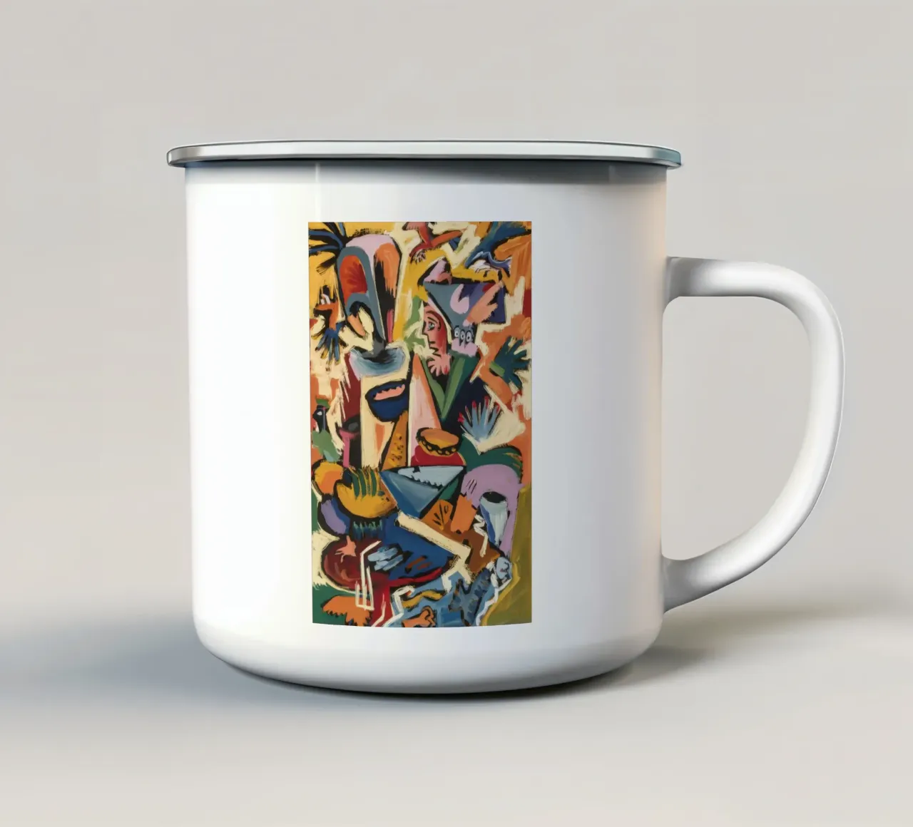 Scontro tra giungle e riverberi tazza in smalto da Obisidian Brush