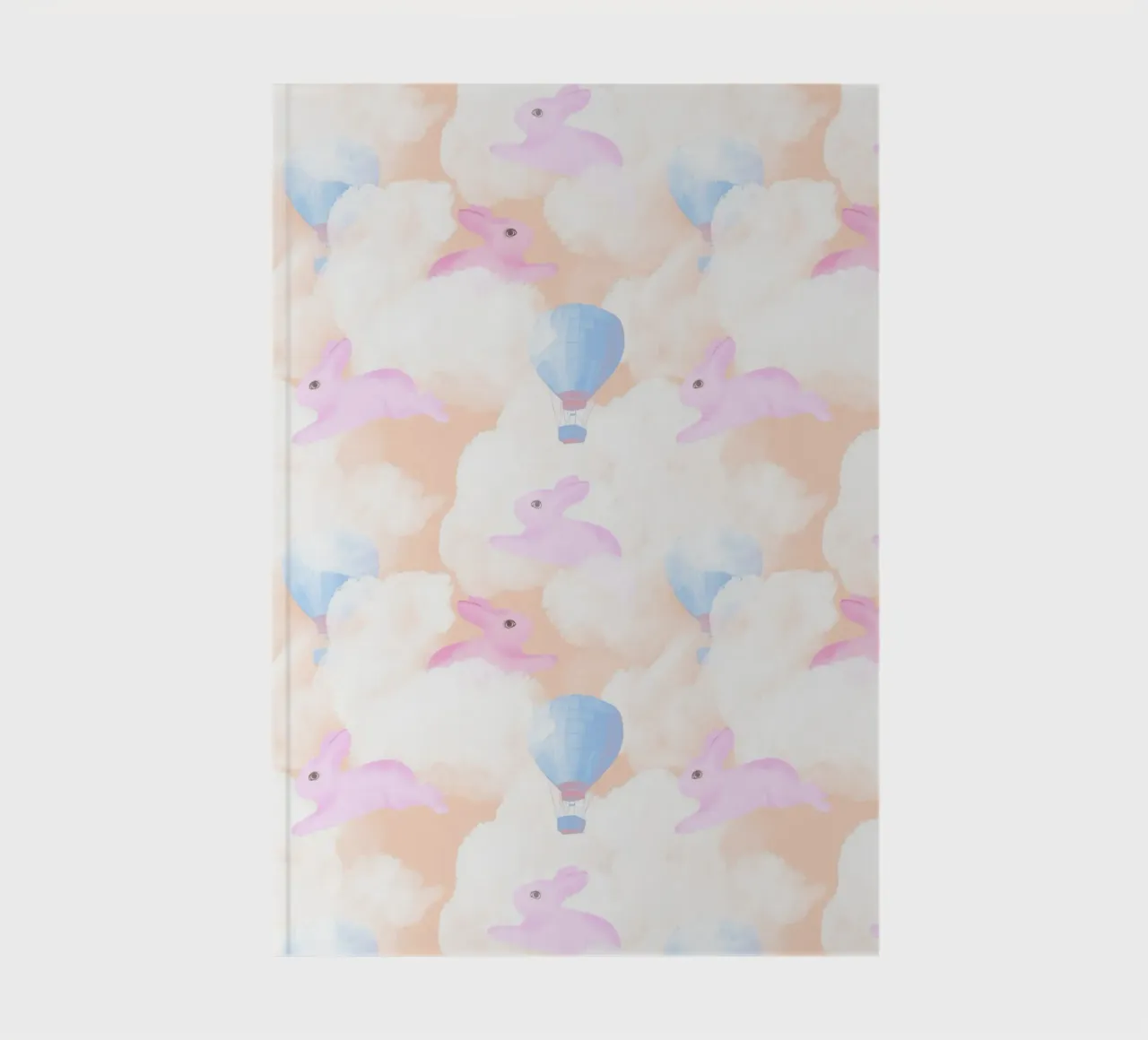 Rabbits in the rainbow clouds pastel gouache pattern paintin diario da mysteriouscoco