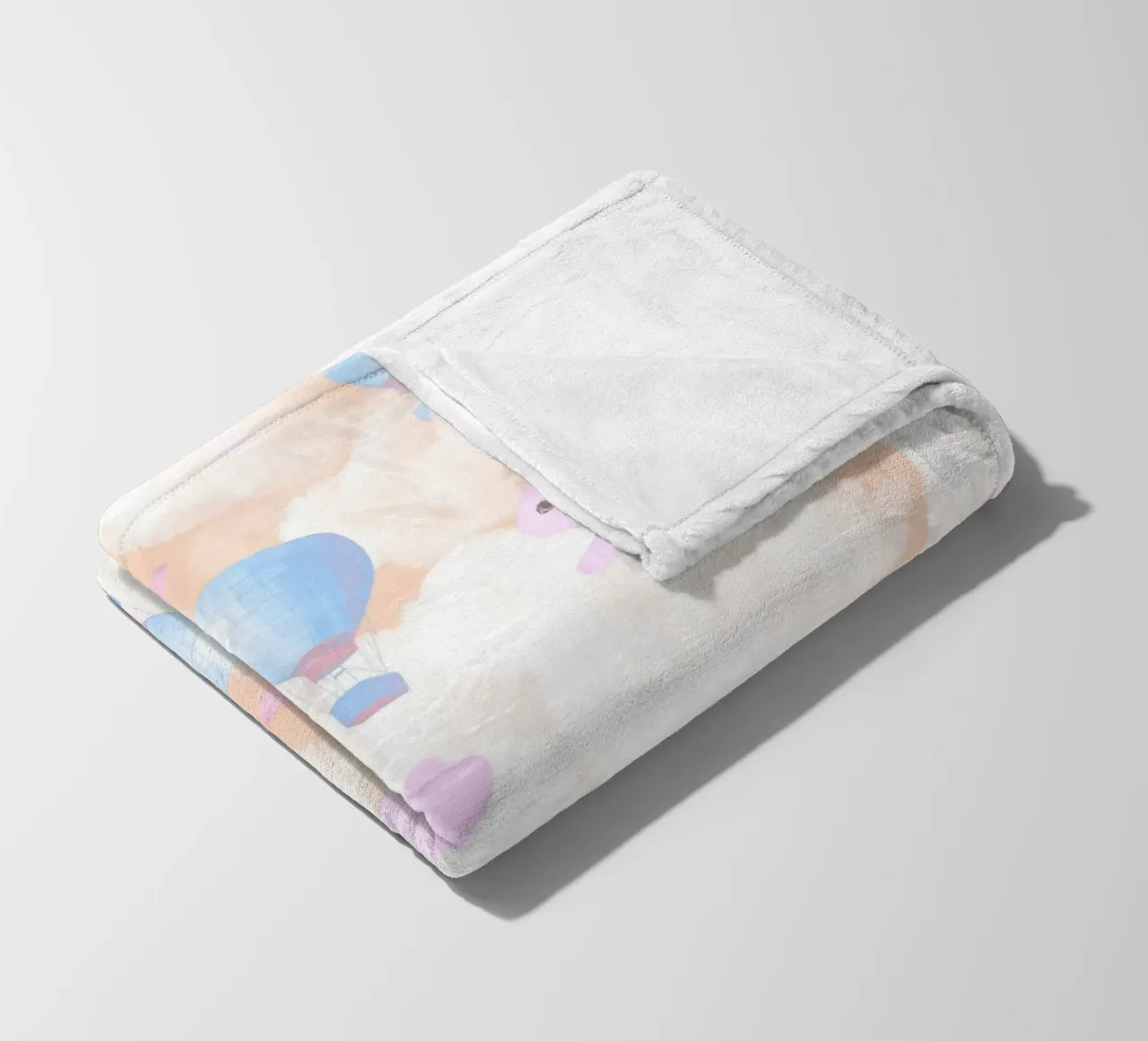 Rabbits in the rainbow clouds pastel gouache pattern paintin coperta in pile da mysteriouscoco