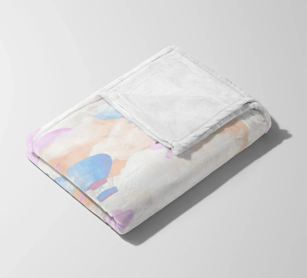 Rabbits in the rainbow clouds pastel gouache pattern paintin coperta in pile da mysteriouscoco