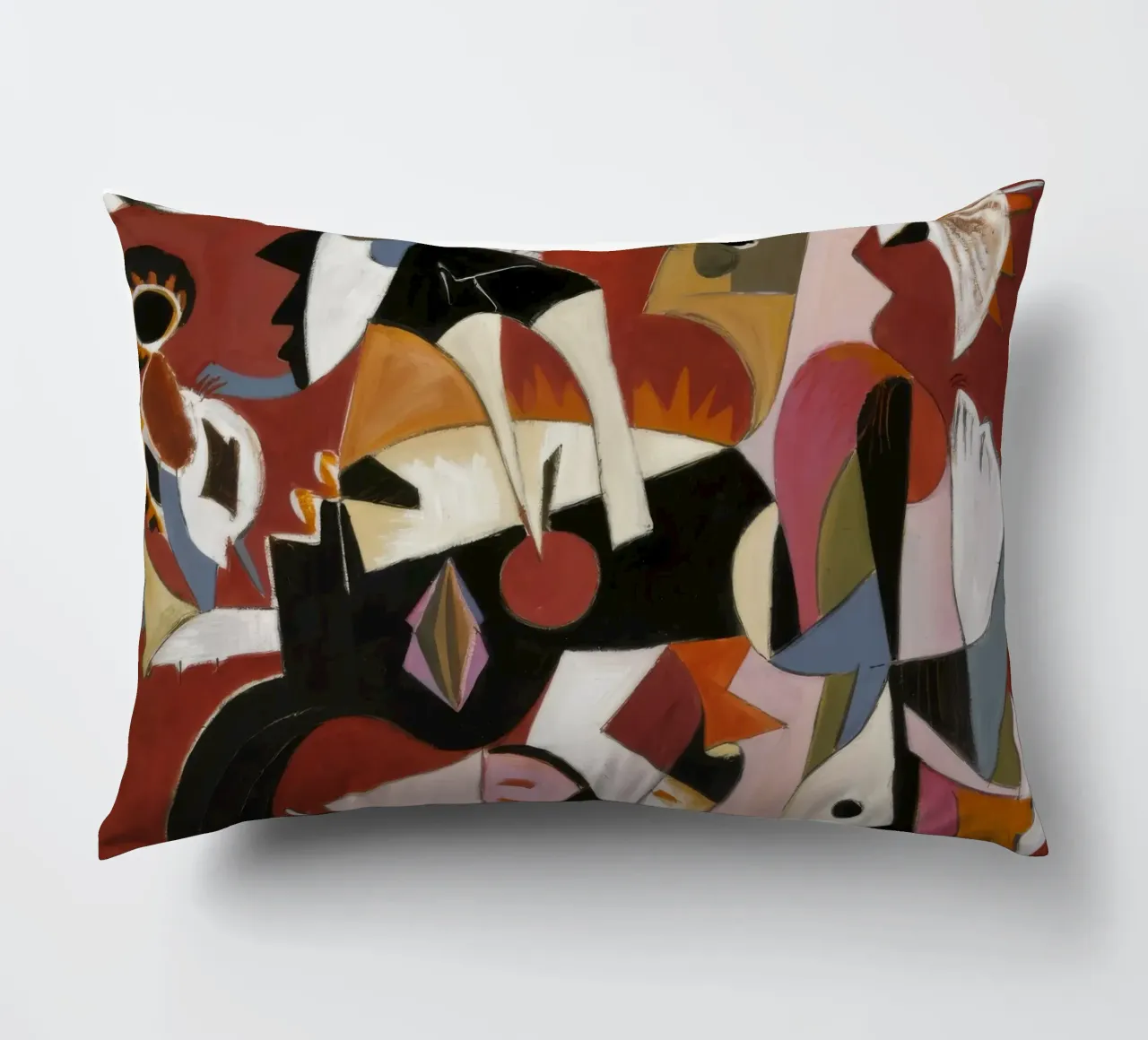 Fragmented Lovers Pulse decorative cushion by Obisidian Brush