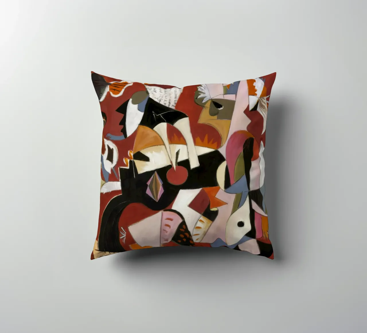 Fragmented Lovers Pulse decorative cushion by Obisidian Brush