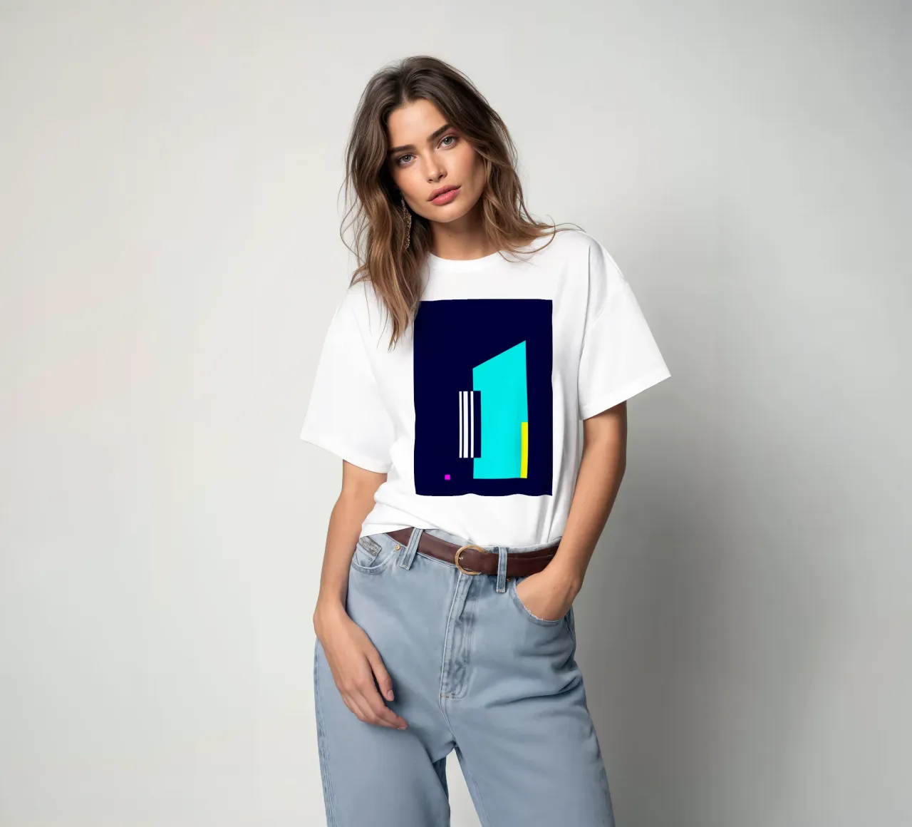 Geometric Contrast – Minimalist Abstract Composition t-shirt by Artbyvo