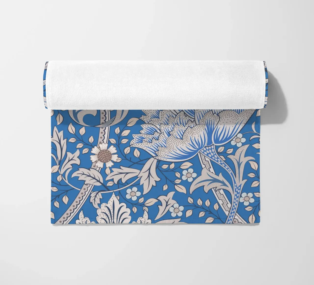 William Morris Blauwdruk, Botanische kunst, Natuurdruk strandhanddoek van ArtHaus