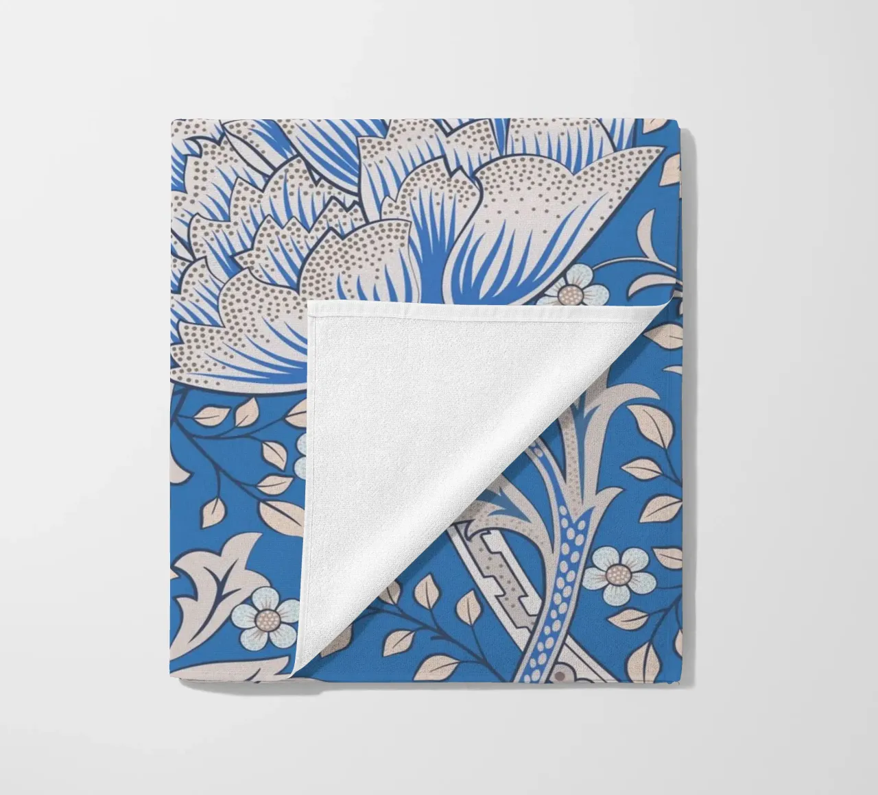 William Morris Blauwdruk, Botanische kunst, Natuurdruk strandhanddoek van ArtHaus