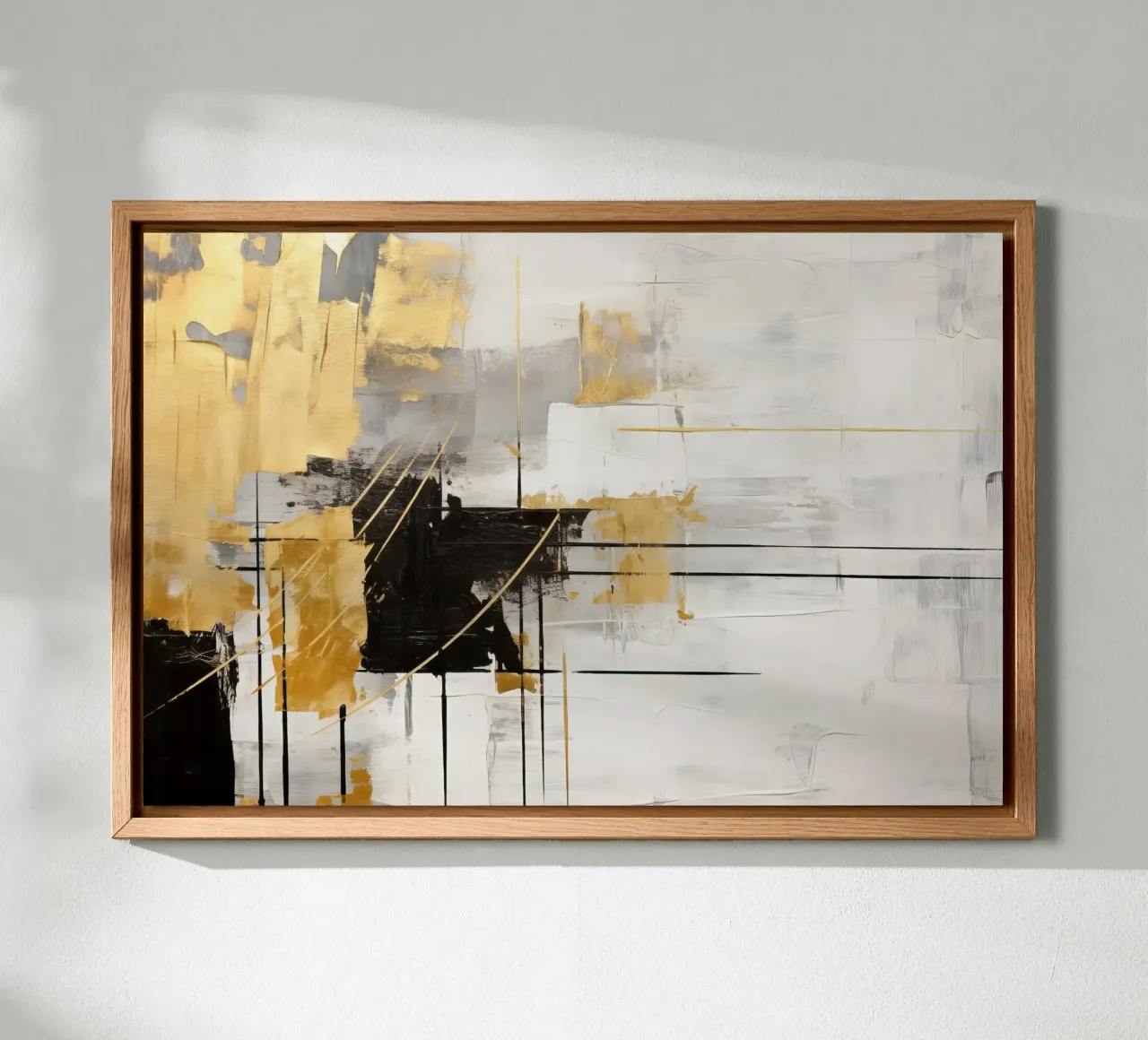 ABSTRACT KUNST Dynamische stilte canvas met Baklijst van Melanie Viola
