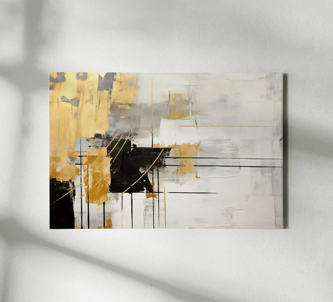 ABSTRACT KUNST Dynamische stilte canvas met Baklijst van Melanie Viola