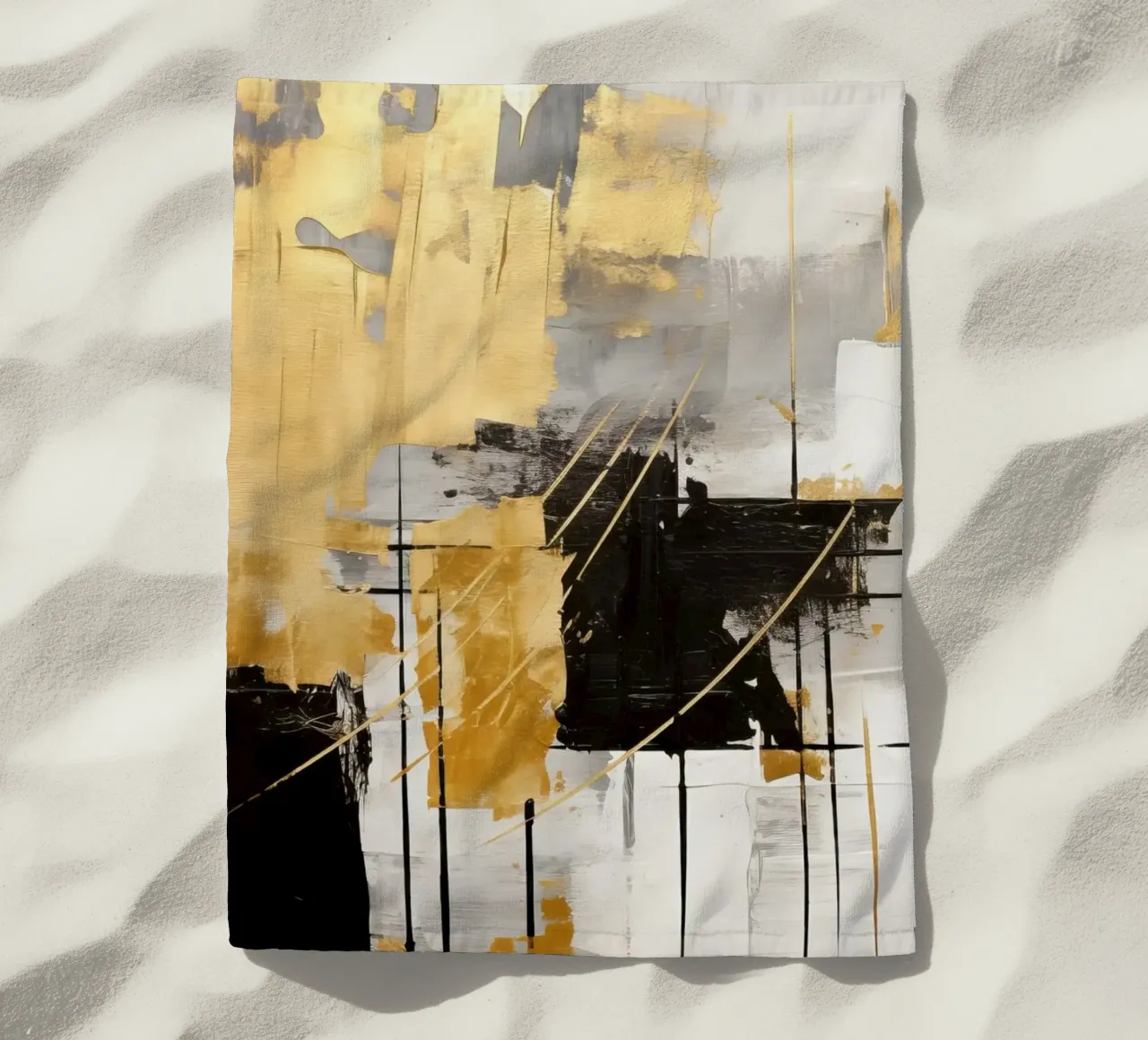 ABSTRACT ART Dynamic silence beach towel by Melanie Viola