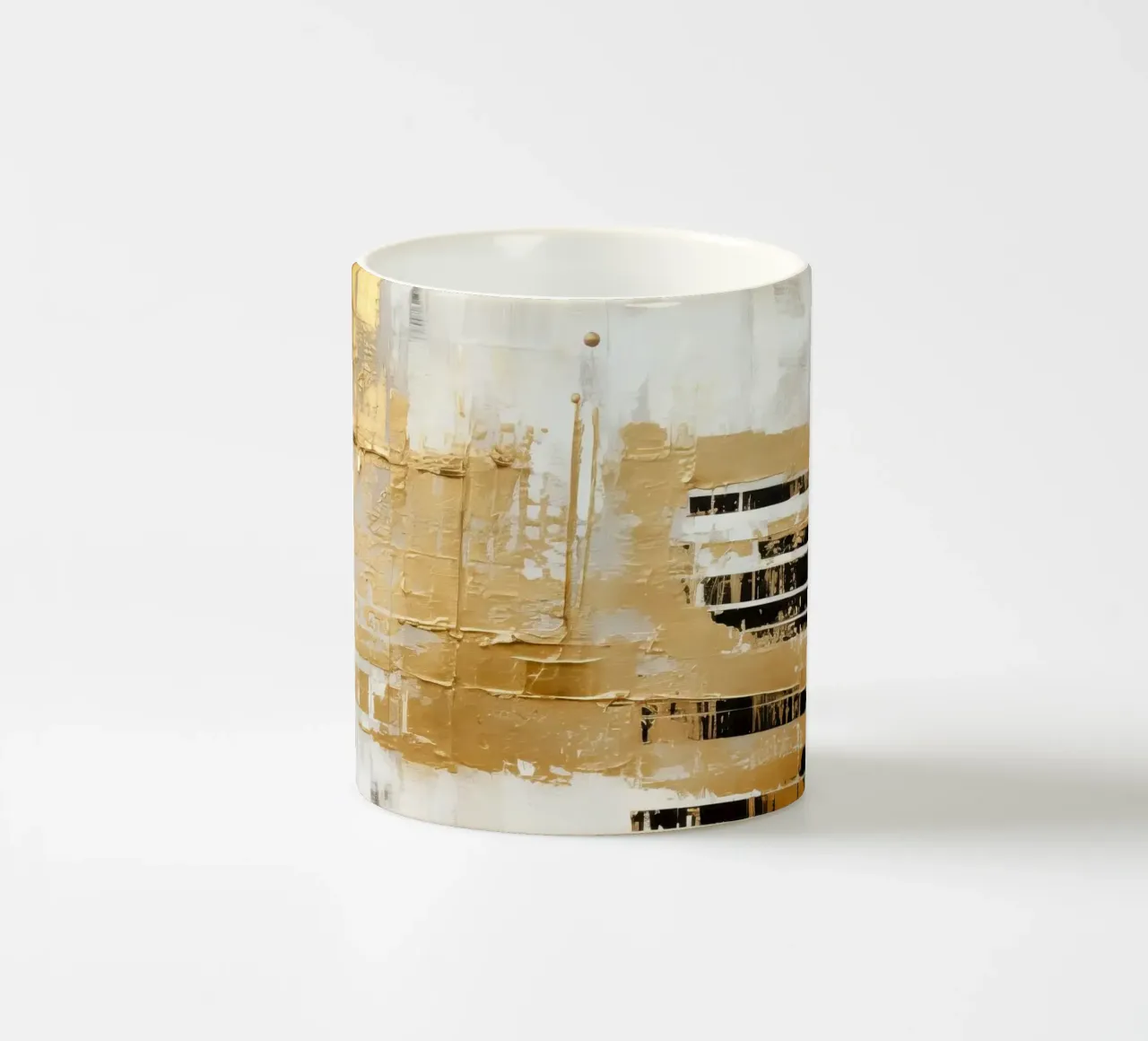 ABSTRAKTE KUNST Strukturen des Lichts Keramik Tasse von Melanie Viola