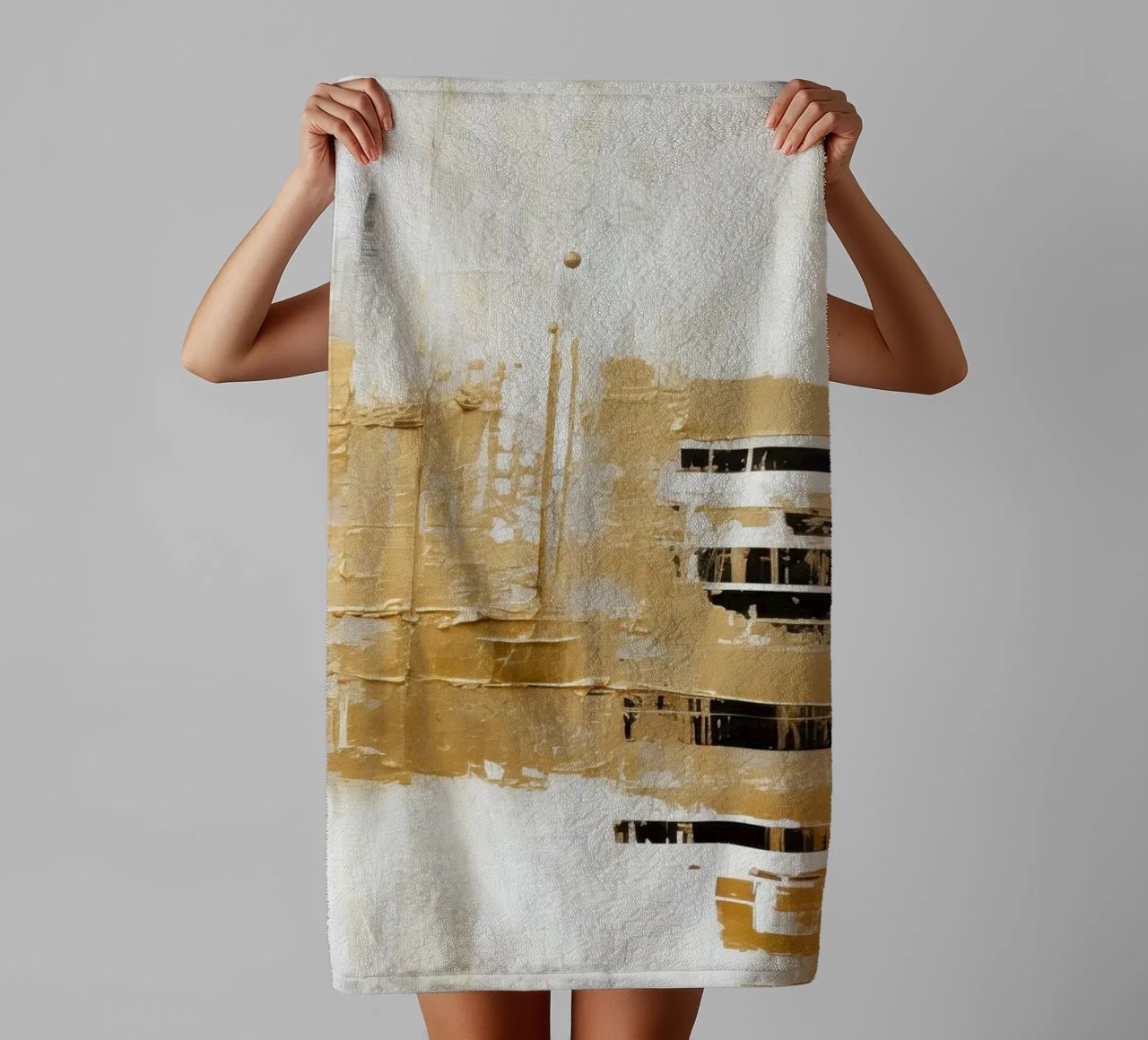 ABSTRACT ART Structures of light towel by Melanie Viola