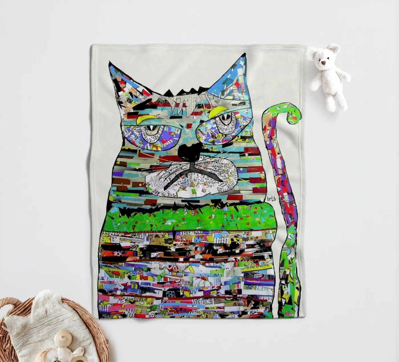 jam cat fleece blanket by Brian Buckley