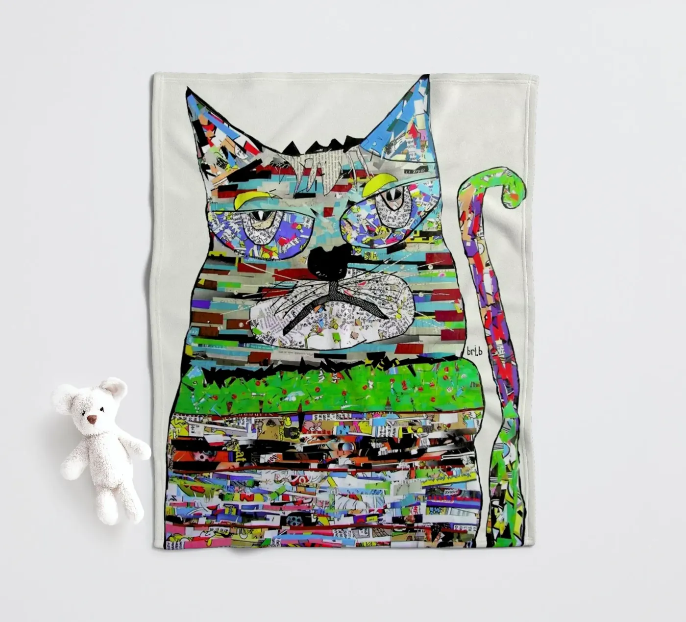 jam cat fleece blanket by Brian Buckley
