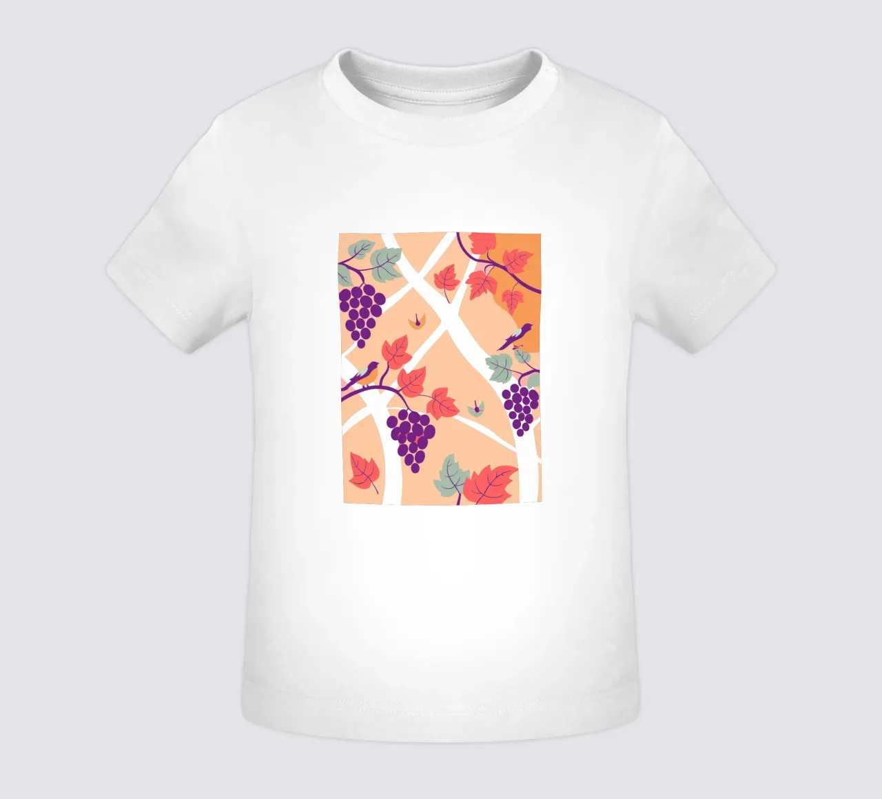 Druivenboom en vogel baby t-shirt van TODAY'S SHOP