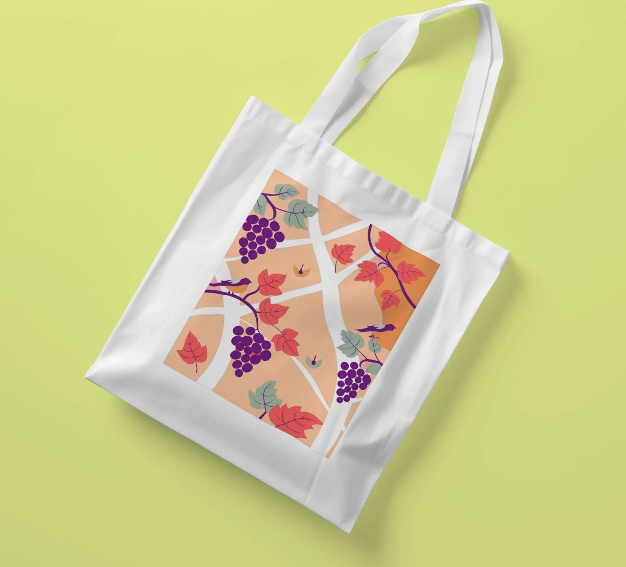 Albero dell'uva e uccello borsa in juta da TODAY'S SHOP