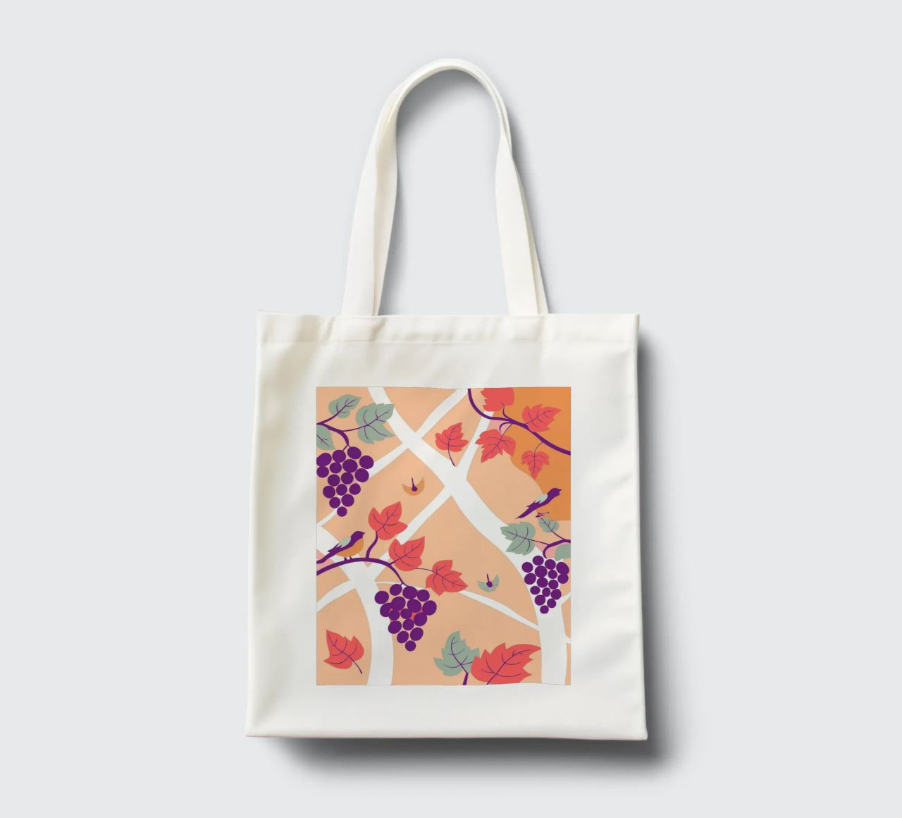 Albero dell'uva e uccello borsa in juta da TODAY'S SHOP