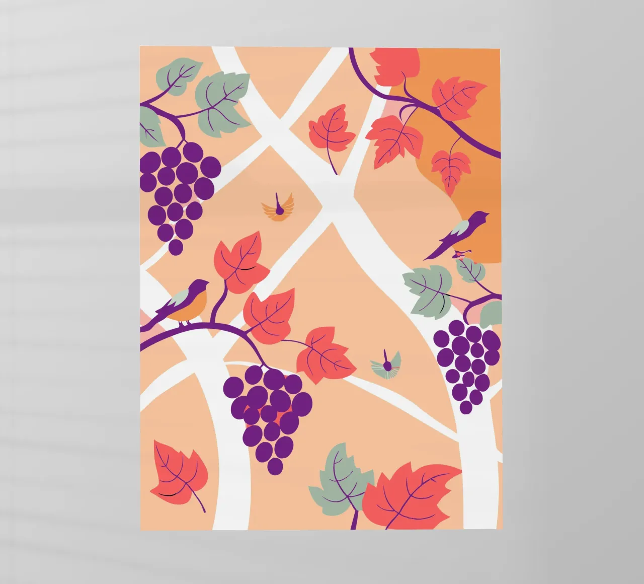 Albero dell'uva e uccello pellicola backlit da TODAY'S SHOP