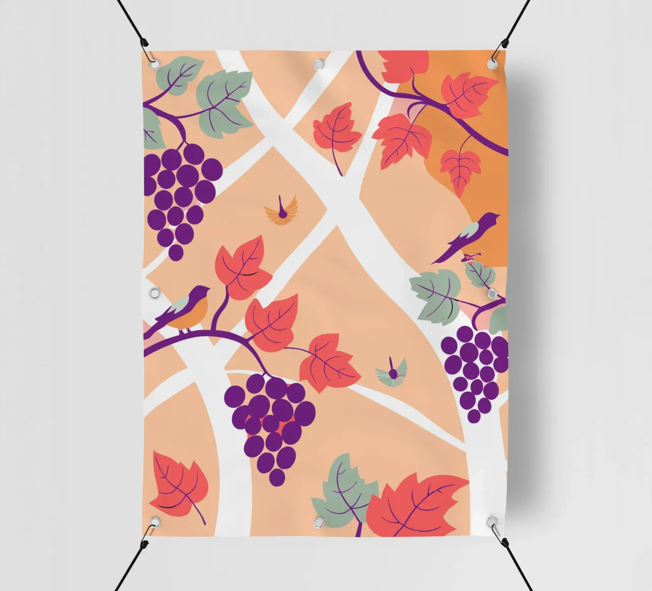 Albero dell'uva e uccello telo in pvc da TODAY'S SHOP