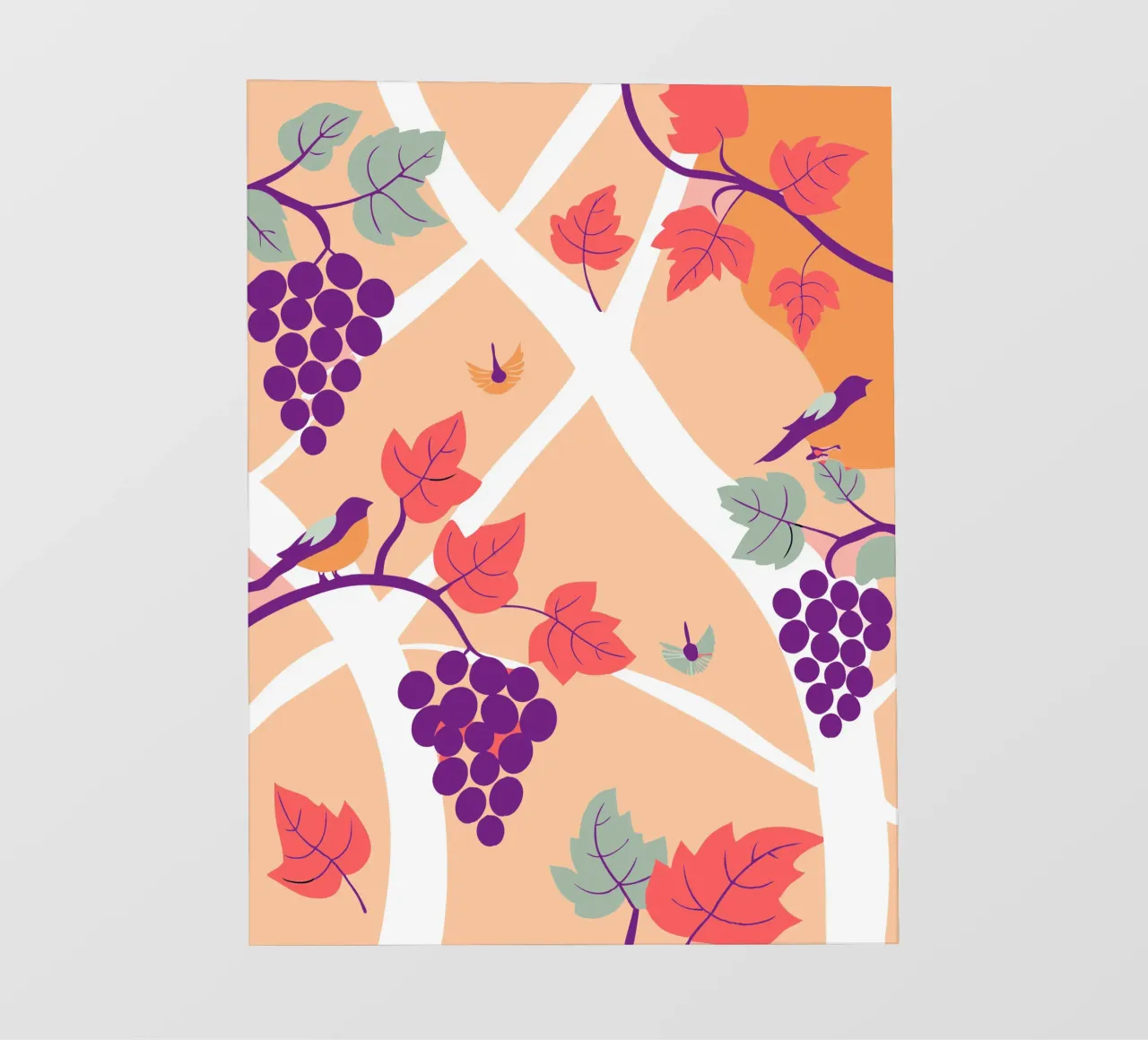 Albero dell'uva e uccello telo in pvc da TODAY'S SHOP