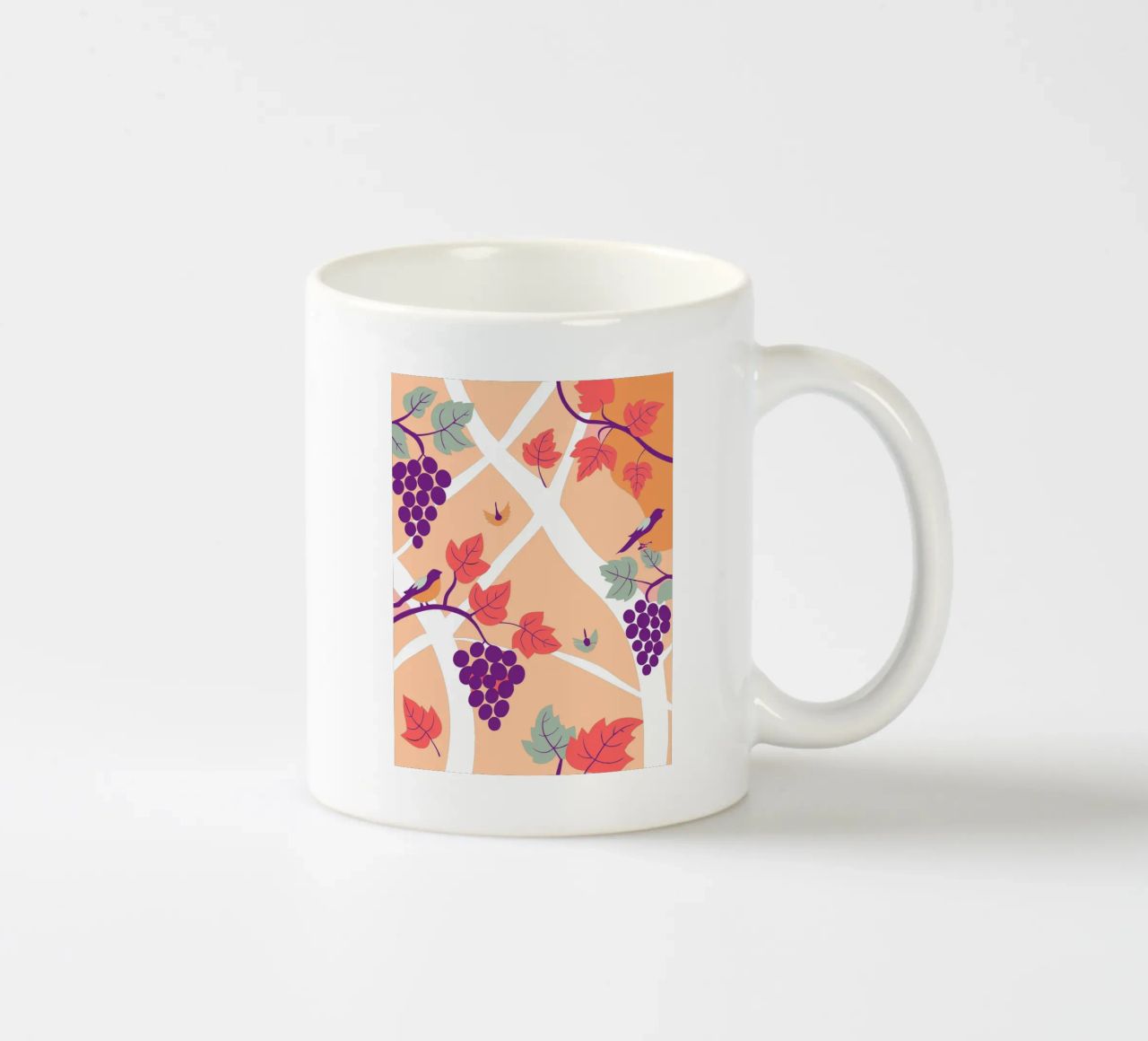 Albero dell'uva e uccello tazza in ceramica da TODAY'S SHOP