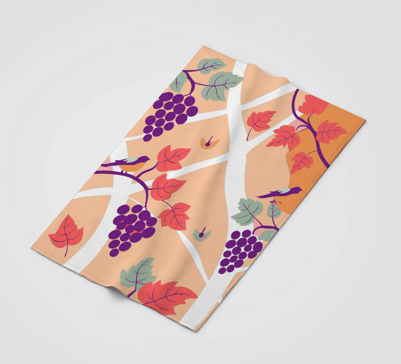 Albero dell'uva e uccello coperta in pile da TODAY'S SHOP