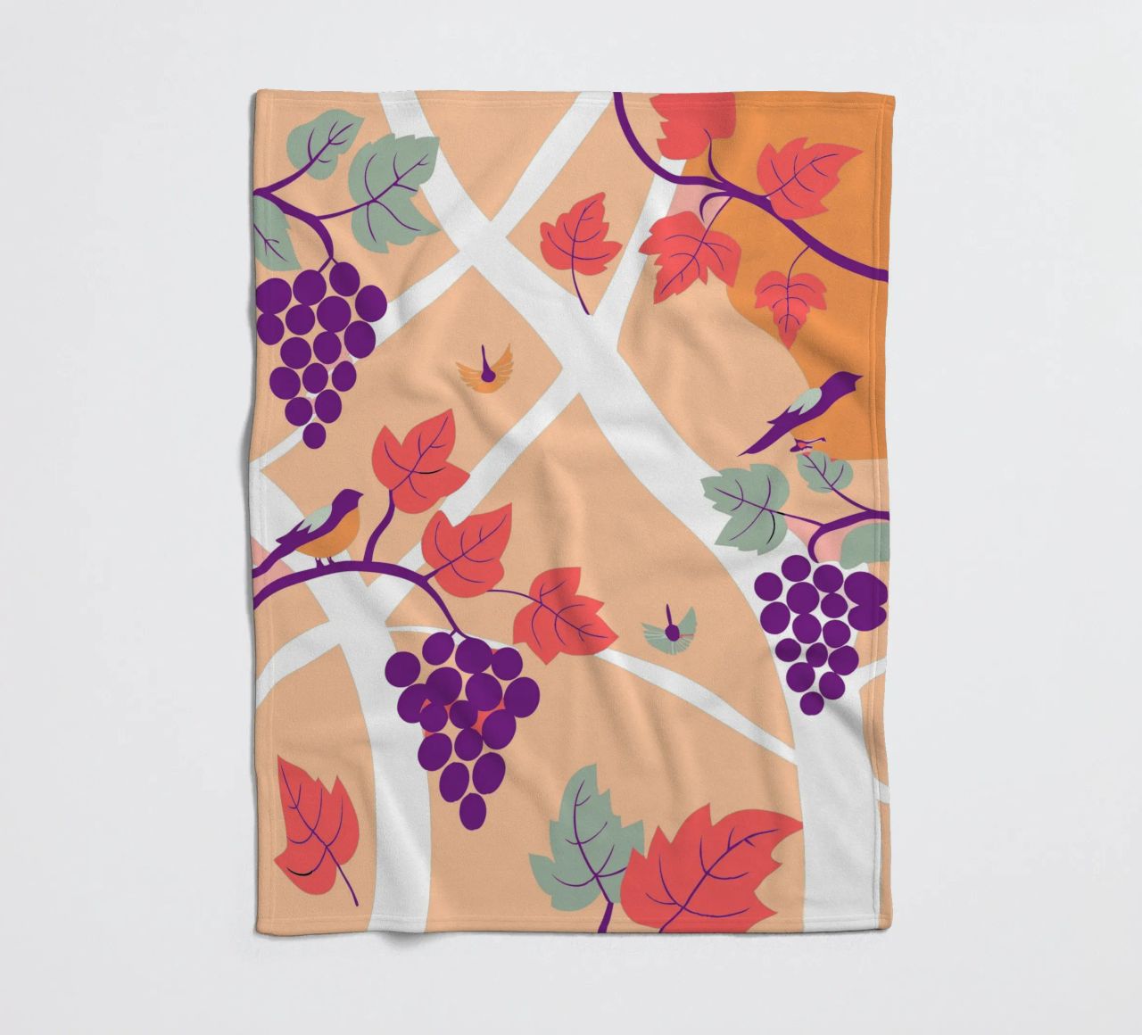 Albero dell'uva e uccello coperta in pile da TODAY'S SHOP