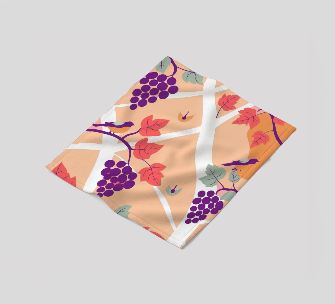 Albero dell'uva e uccello coperta in pile da TODAY'S SHOP