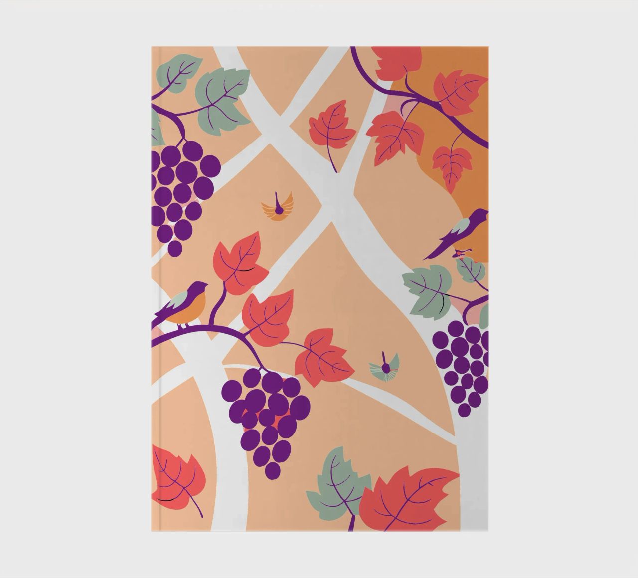Albero dell'uva e uccello diario da TODAY'S SHOP