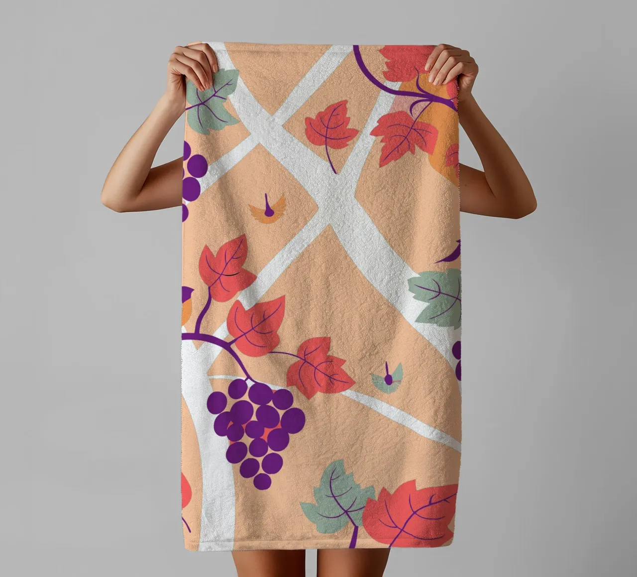 Grape Tree And Bird towel by TODAY'S SHOP
