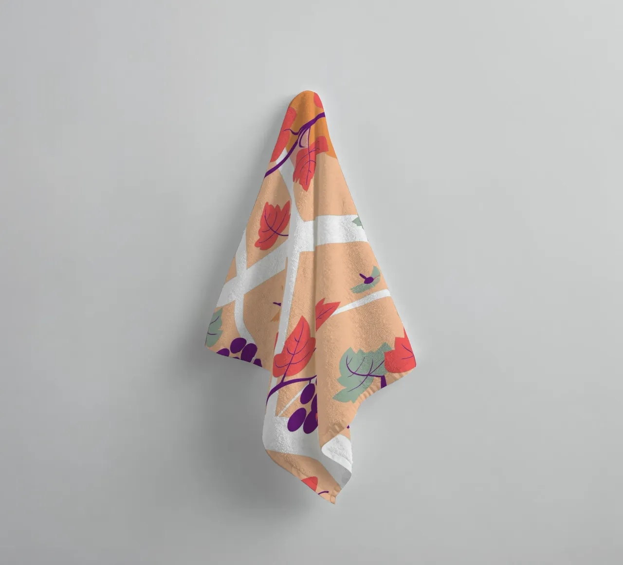 Weintraubenbaum und Vogel Handtuch von TODAY'S SHOP