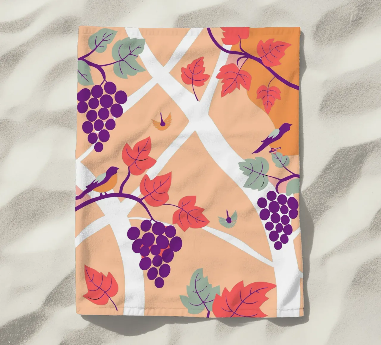 Albero dell'uva e uccello telo mare da TODAY'S SHOP