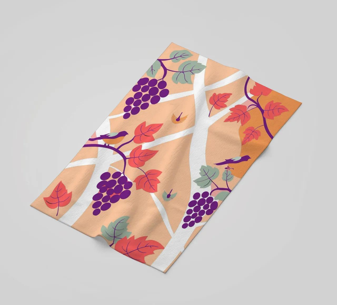 Albero dell'uva e uccello telo mare da TODAY'S SHOP