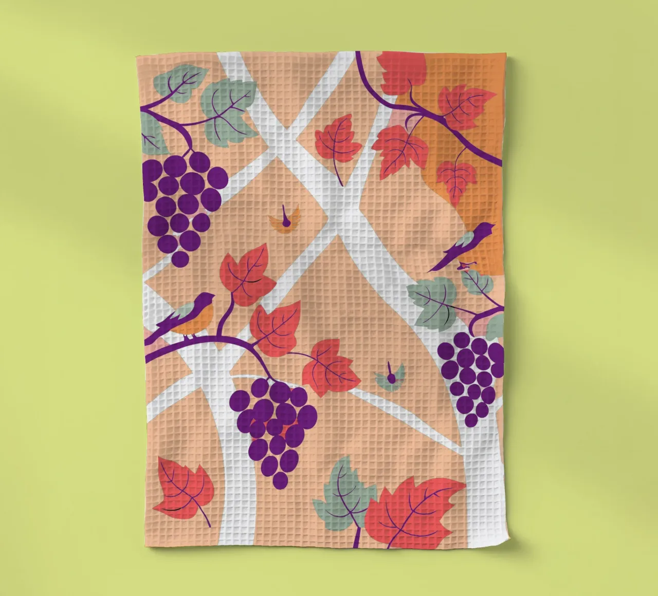 Albero dell'uva e uccello canovaccio da cucina da TODAY'S SHOP