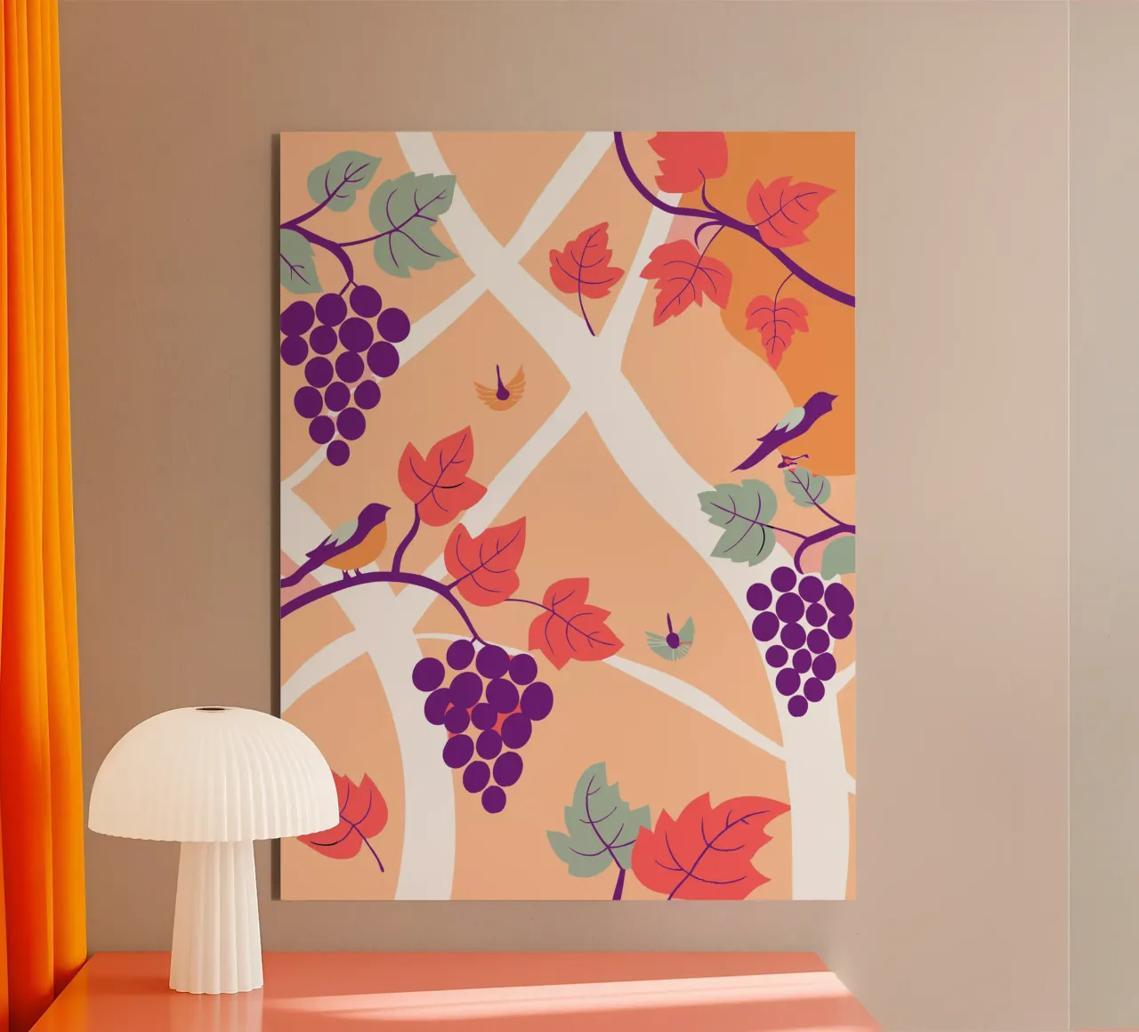 Albero dell'uva e uccello alluminio dibond da TODAY'S SHOP