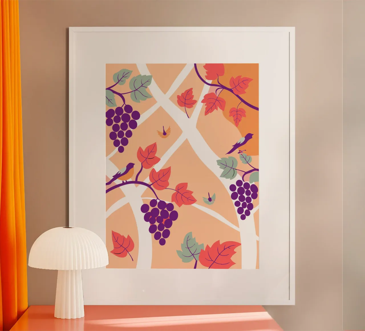 Albero dell'uva e uccello carta hahnemühle da TODAY'S SHOP